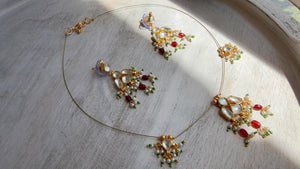 Pachi Kundan Invisible Jewelry Set | Elephant Kundan Jadau Invisible Necklace | Simple Drop Choker