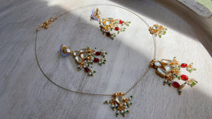 Pachi Kundan Invisible Jewelry Set | Elephant Kundan Jadau Invisible Necklace | Simple Drop Choker