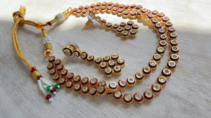 Polki Kundan Meena work Ruby Necklace Set with Earrings | Indian Bridal Wedding Necklace | Traditional Polki Necklace - Mehak