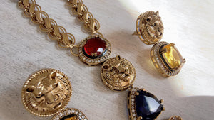 Sabyasachi-Inspired Blue Yellow Long Chain Necklace Set | Kundan Stone Bridal Jewelry | Indian Wedding Necklace – Naina