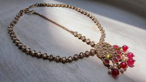 Antique Gold Maatha Patti Headpiece:/Matha Phool/ bridal hair jewelry/Kundan Mathapatti