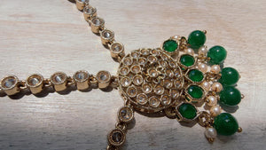 Antique Gold Maatha Patti Headpiece:/Matha Phool/ bridal hair jewelry/Kundan Mathapatti