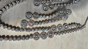 Silver Double Layer Diamond Tennis Necklace | Bridal Choker | Indian Diamond Necklace | CZ Tennis Necklace