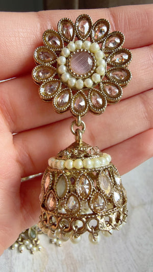 Antique Polki Kundan Mint pink Necklace Set with Earrings and Tikka | Wedding Bridal Necklace | Indian Jewelry | Bridal Jewelry | Alia