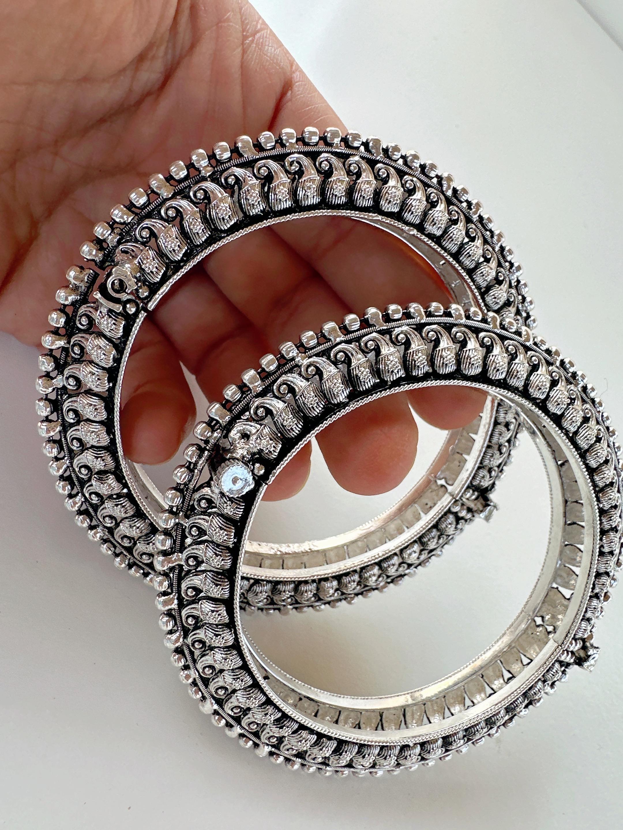 Openable Oxidized Silver Bangles /German Silver /Oxidized Bangles/ Silver Bracelet /Indian bangles/ Banjara Bangles/Indian Wedding Bangles