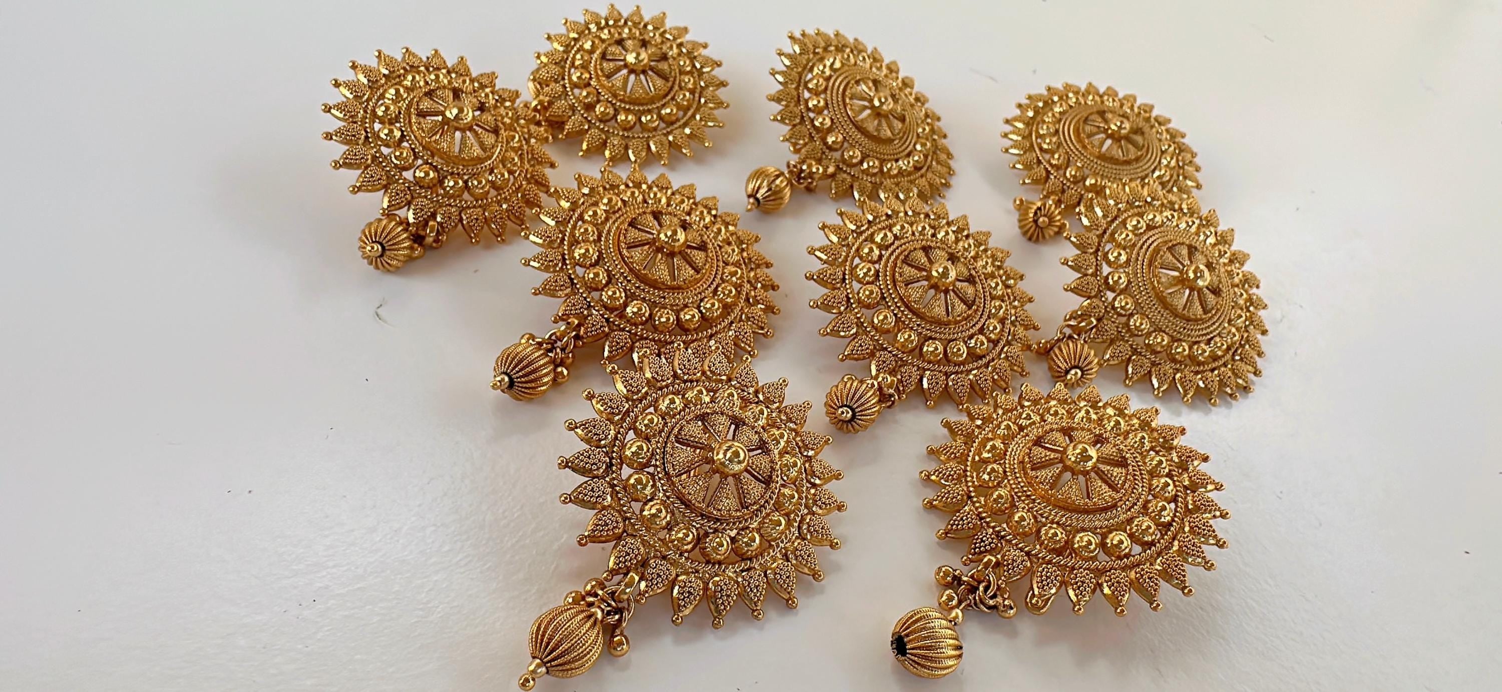Hair Choti With 9 Flower's Jada Set/Gold Plated Hair Brooch/Hair choti Accessory for Women/Wedding Bridal Jewelry 9 Piece
