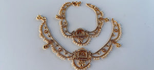 Doli Baraat Payal Pair /Indian Anklets/ Gold Anklet Ruby green Payal/Bridal anklet/ Payal/ Panjeb/ Indian Jewelry/ Ruby Green Payal