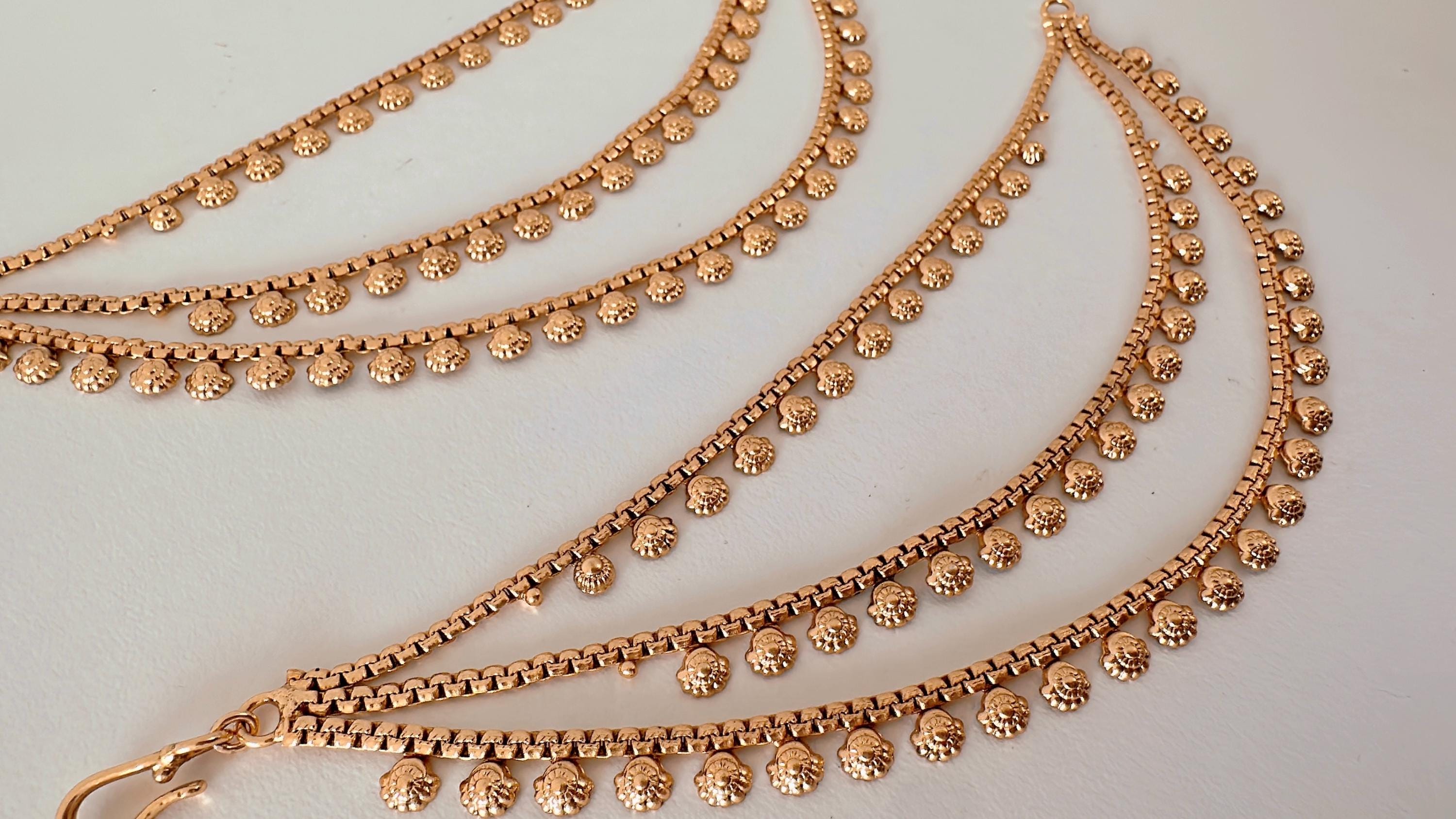 Gold kundan Chain/Sahare/Earring support chain/Kaan sahara//Pakistani Jewelry/Bahubali Earrings/Indian Jewelry
