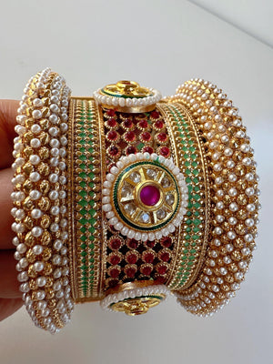 Openable Rajwadi single wide kada /Antique gold Kada/Kundan bridal Kada /Gold Kada/Indian bangles /Indian Wedding jewelry