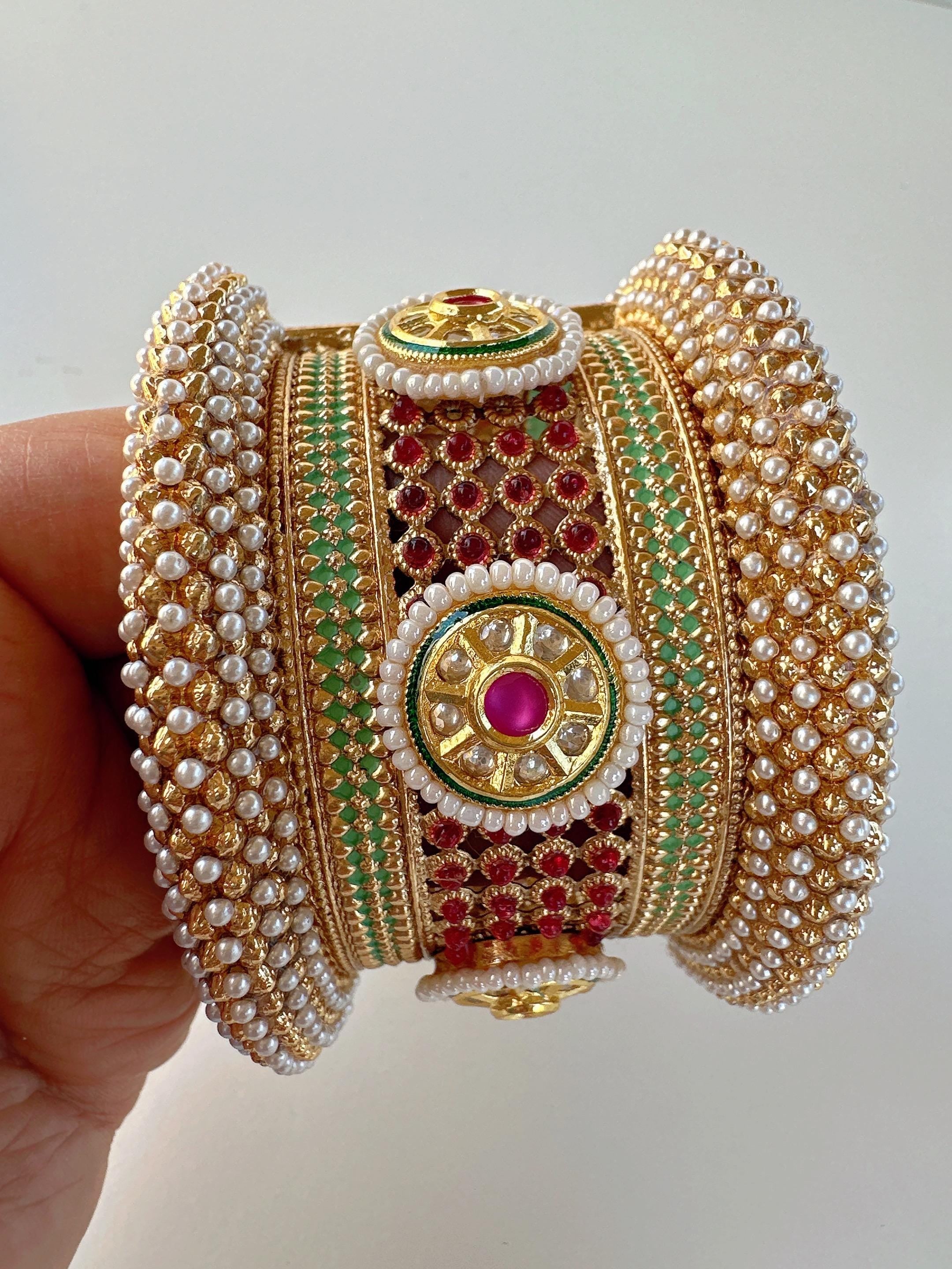 Openable Rajwadi single wide kada /Antique gold Kada/Kundan bridal Kada /Gold Kada/Indian bangles /Indian Wedding jewelry