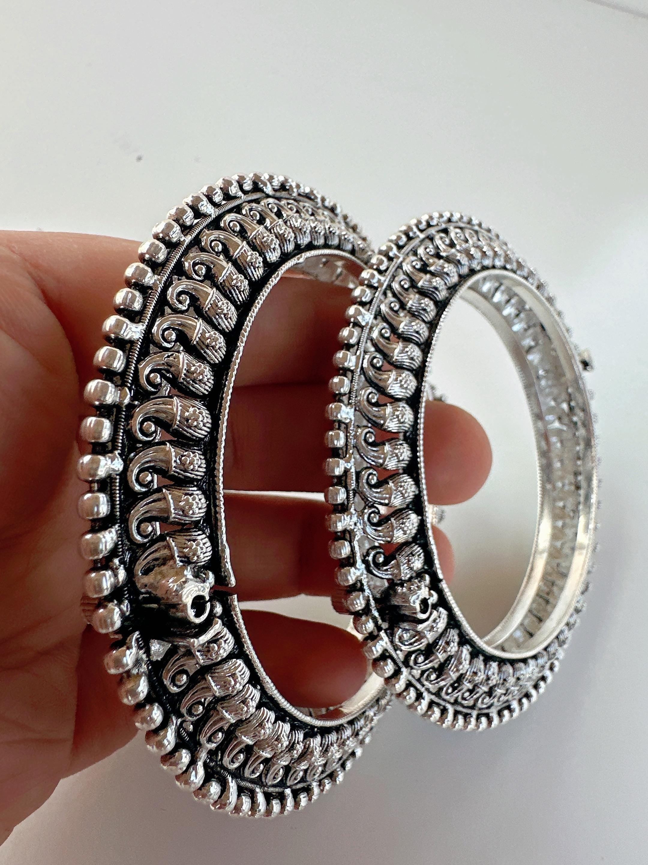 Openable Oxidized Silver Bangles /German Silver /Oxidized Bangles/ Silver Bracelet /Indian bangles/ Banjara Bangles/Indian Wedding Bangles