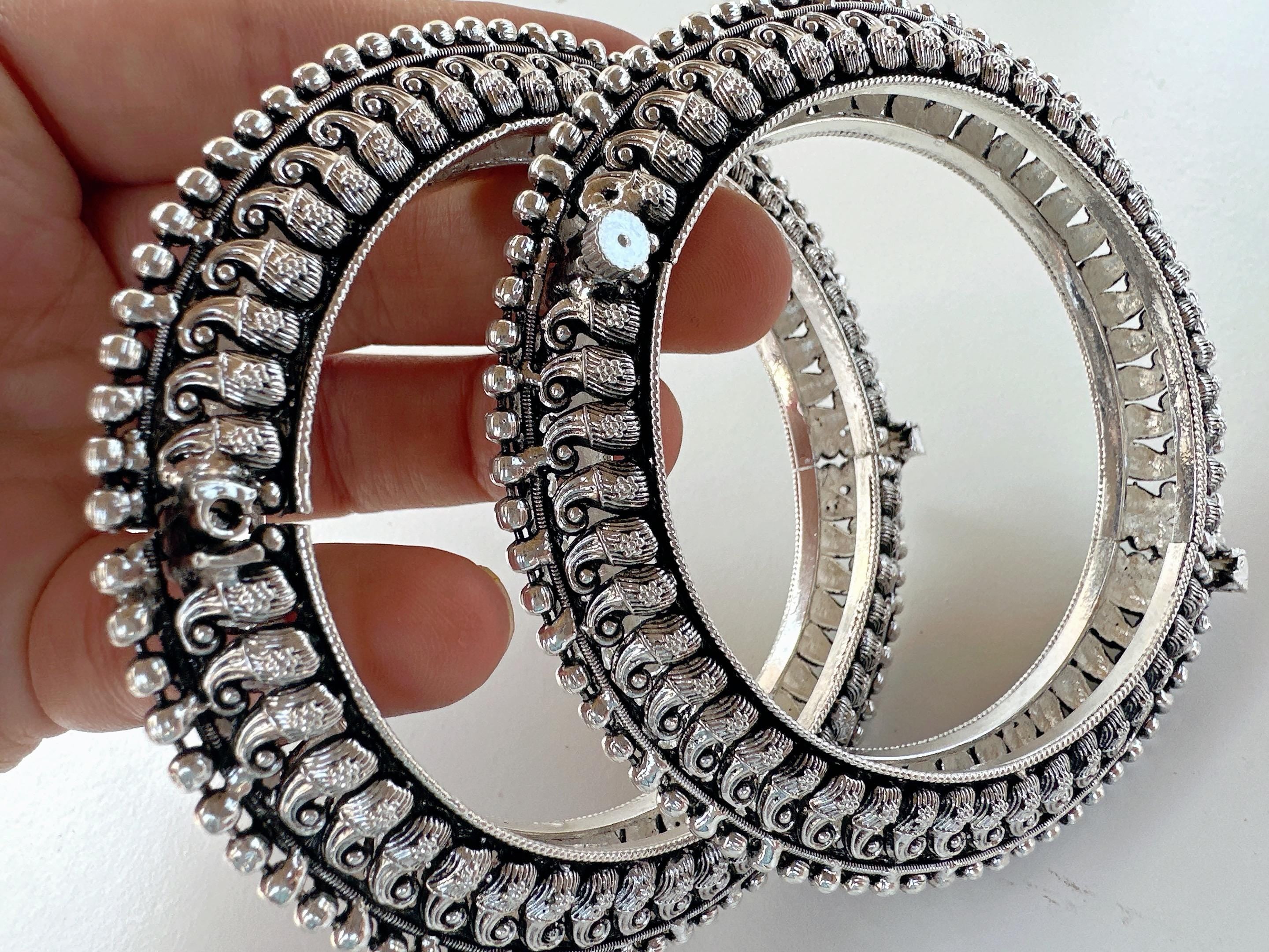 Openable Oxidized Silver Bangles /German Silver /Oxidized Bangles/ Silver Bracelet /Indian bangles/ Banjara Bangles/Indian Wedding Bangles
