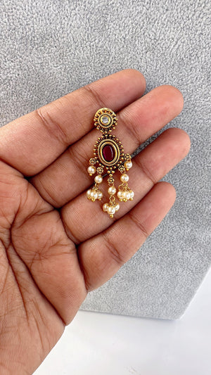 Ruby Choker Necklace /Indian Choker /Guttapusalu necklace /Temple jewelry/South Indian jewelry/Indian Wedding jewelry