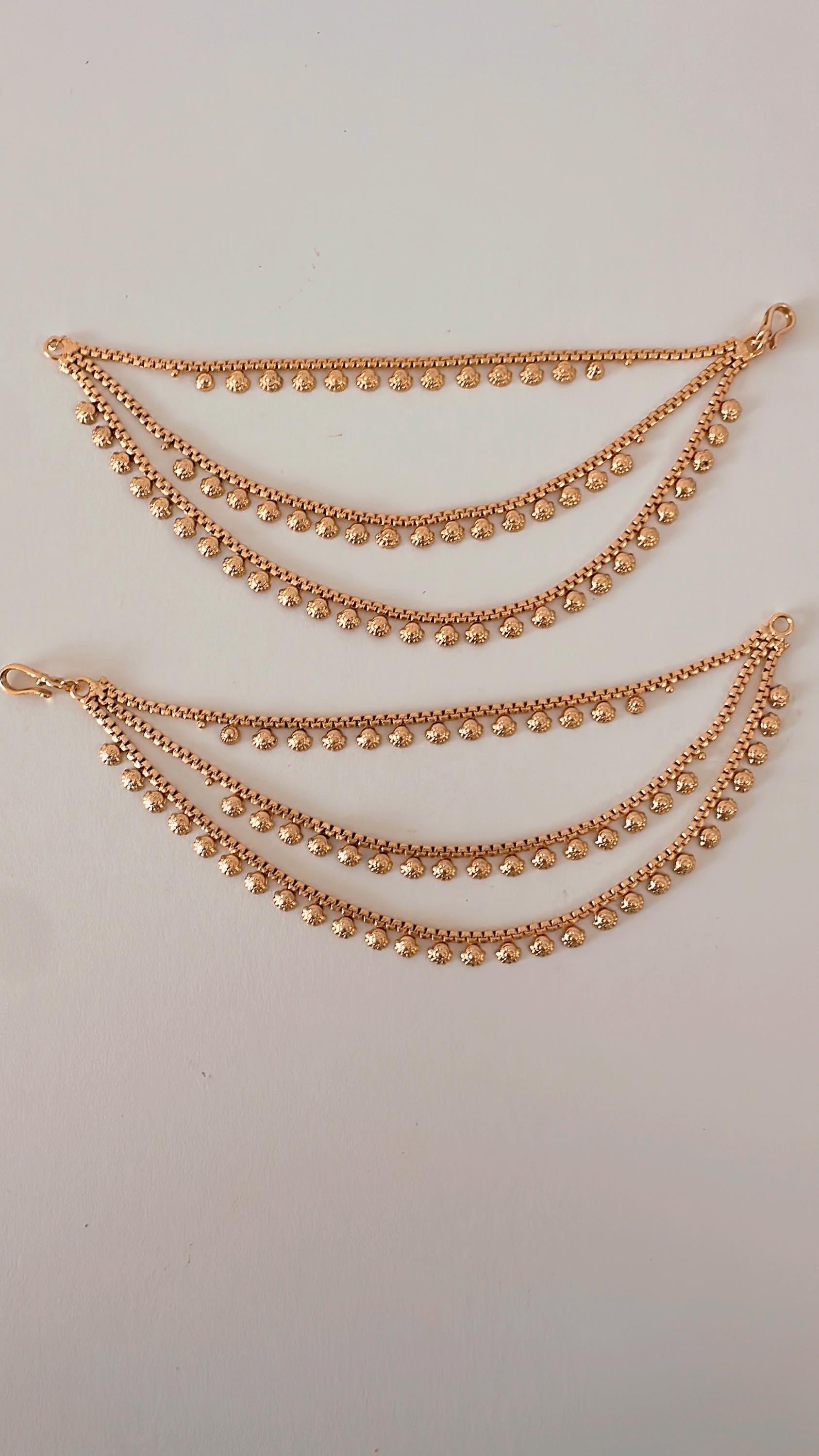 Gold kundan Chain/Sahare/Earring support chain/Kaan sahara//Pakistani Jewelry/Bahubali Earrings/Indian Jewelry