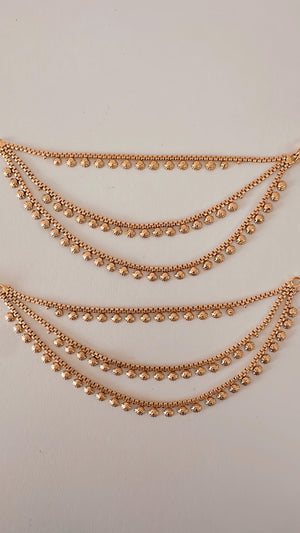 Gold kundan Chain/Sahare/Earring support chain/Kaan sahara//Pakistani Jewelry/Bahubali Earrings/Indian Jewelry