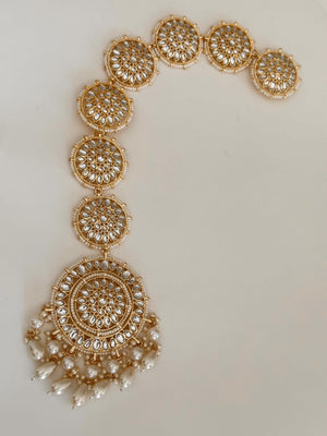 Kundan Braid choti/Indian bridal choti/Indian Bridal Jewelry/Bridal Matha Patti/Kundan hair accessory/Kundan hair accessories