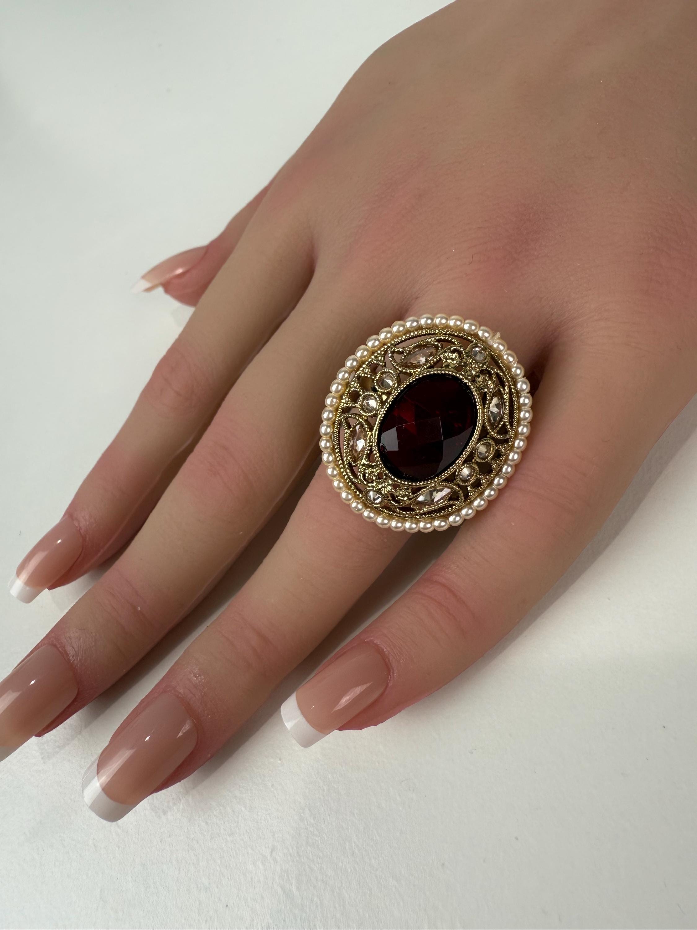 Kundan Polki Ring/Adjustable Ring/ Indian Ring/ Indian Jewelry/Indian Wedding jewelry/bridal accessories