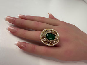 Kundan Polki Ring/Adjustable Ring/ Indian Ring/ Indian Jewelry/Indian Wedding jewelry/bridal accessories