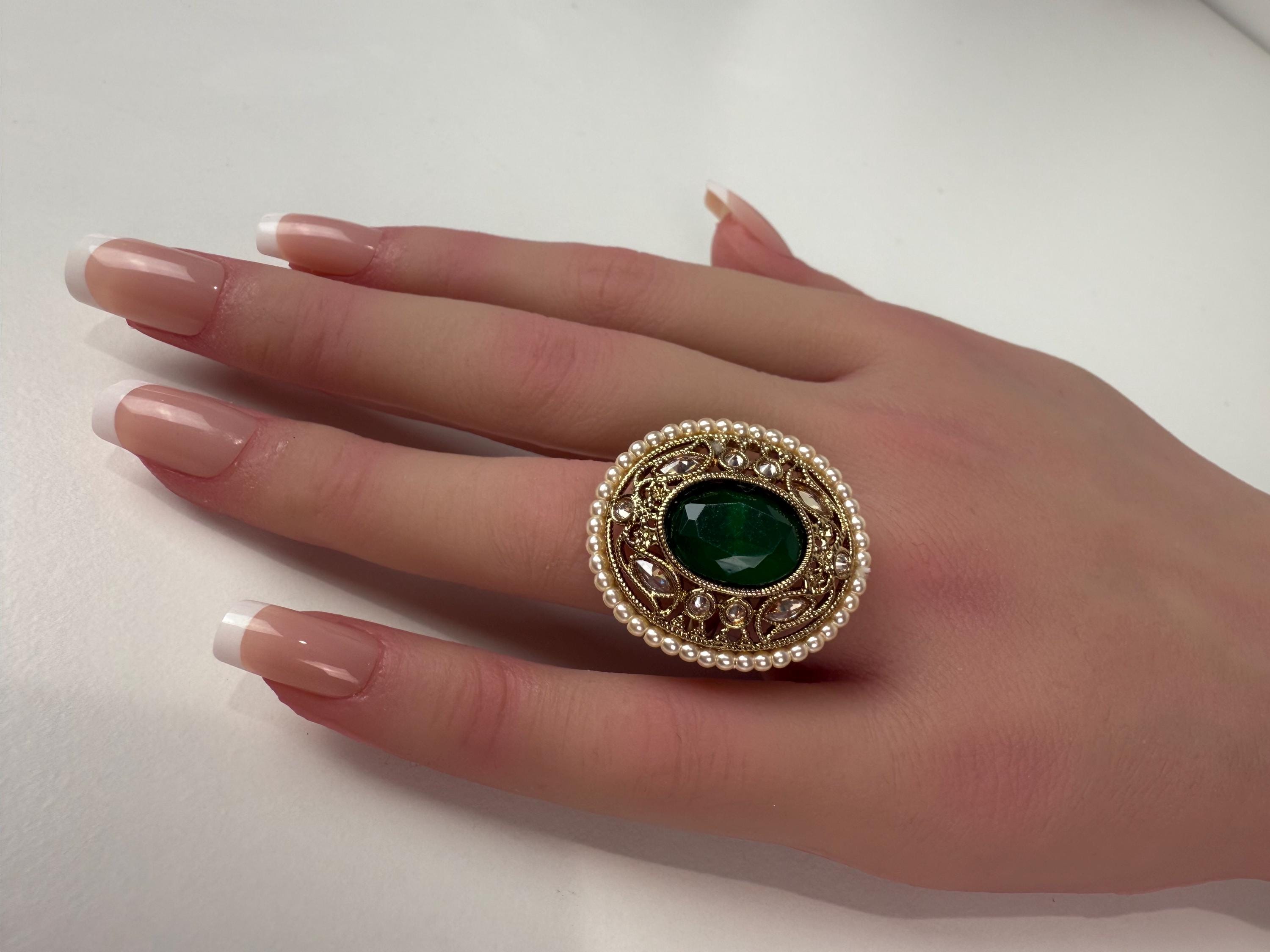 Kundan Polki Ring/Adjustable Ring/ Indian Ring/ Indian Jewelry/Indian Wedding jewelry/bridal accessories