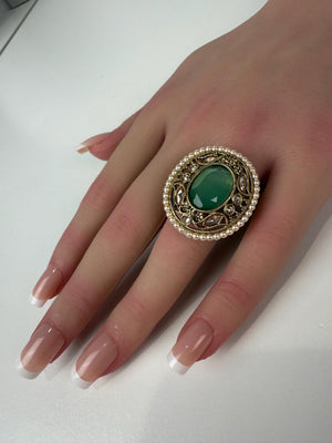 Kundan Polki Ring/Adjustable Ring/ Indian Ring/ Indian Jewelry/Indian Wedding jewelry/bridal accessories