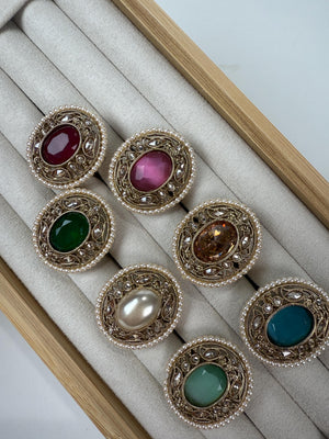 Kundan Polki Ring/Adjustable Ring/ Indian Ring/ Indian Jewelry/Indian Wedding jewelry/bridal accessories