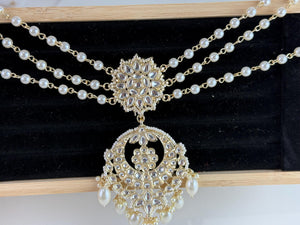 Gold Plated kundan Bun Pin/Mathapatti /Hair Clip/ Kundan Hair clips/Juda clip Choti/Kundan hair accessories/bridal hair jewelry
