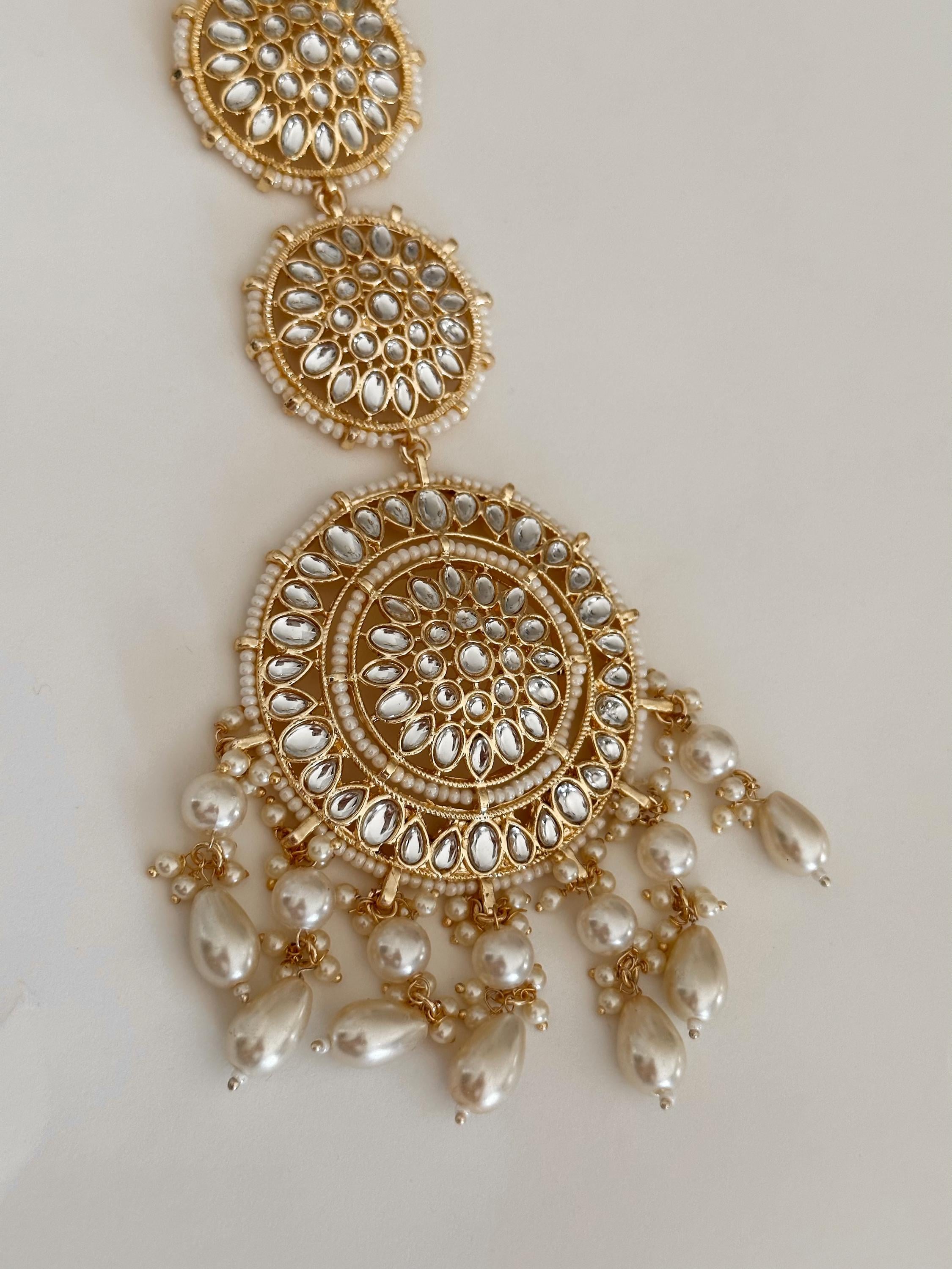 Kundan Braid choti/Indian bridal choti/Indian Bridal Jewelry/Bridal Matha Patti/Kundan hair accessory/Kundan hair accessories