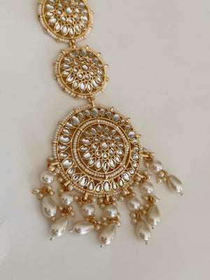 Kundan Braid choti/Indian bridal choti/Indian Bridal Jewelry/Bridal Matha Patti/Kundan hair accessory/Kundan hair accessories