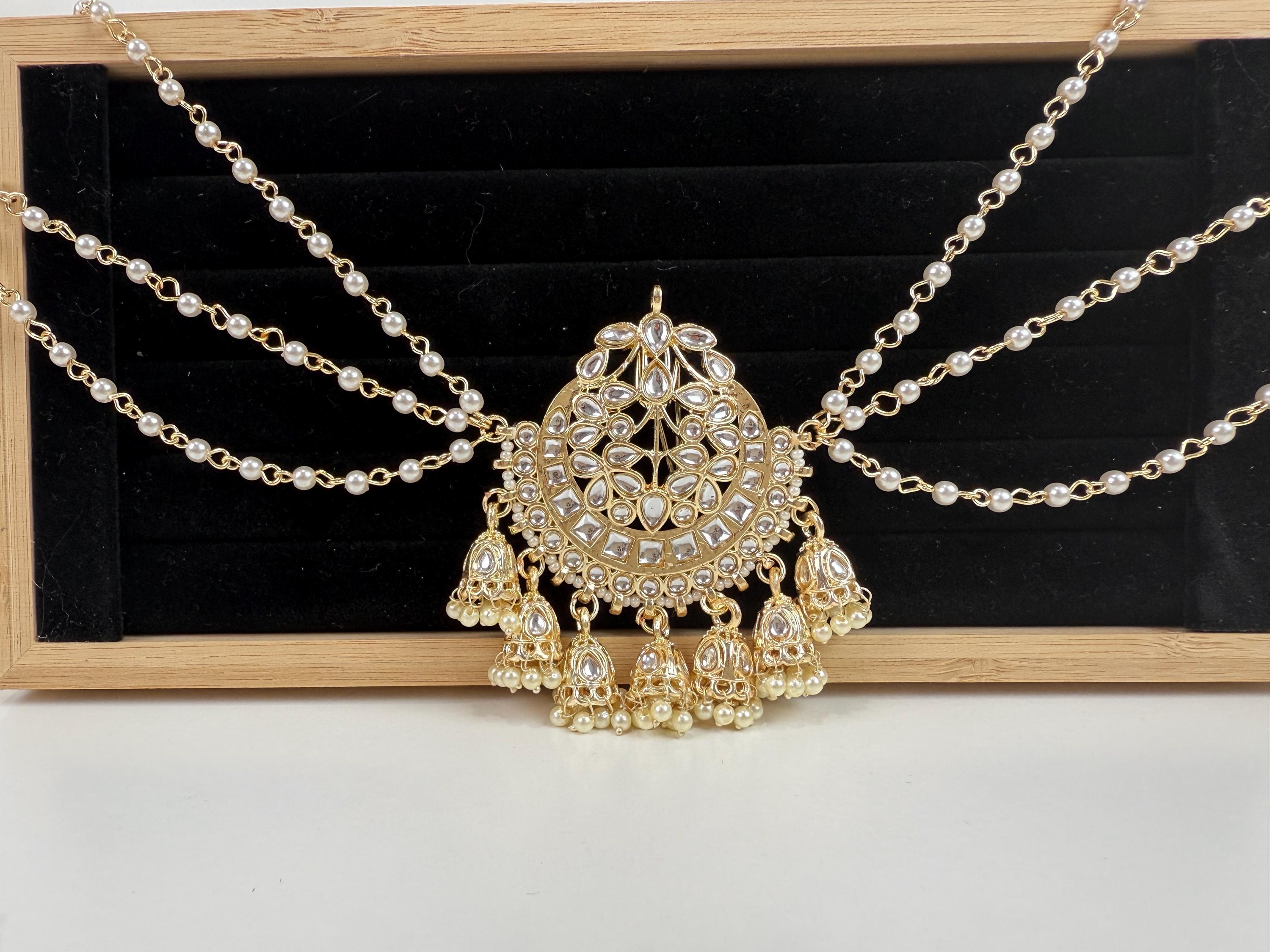 Gold Plated Bun Pin/Mathapatti /Hair Clip/ Kundan Hair clips/Juda clip Choti/Kundan hair accessories/bridal hair jewelry