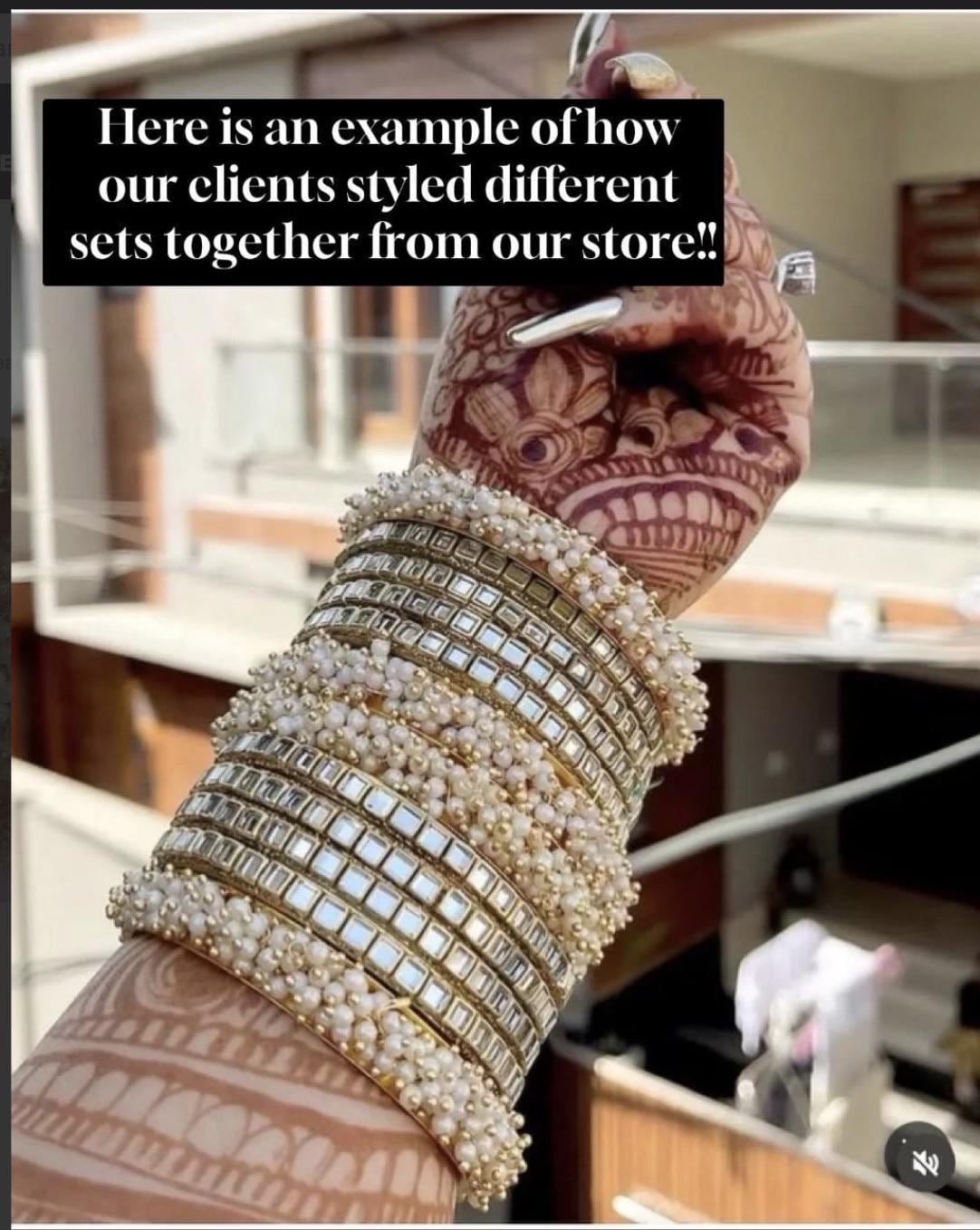 Mix Match Pearls bangles pair/Gold Plating Gold Pearl Bangle Set/ Indian Bangles/ Pakistani jewelry/ Indian jewelry/ Pearl Kada