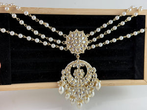 Gold Plated kundan Bun Pin/Mathapatti /Hair Clip/ Kundan Hair clips/Juda clip Choti/Kundan hair accessories/bridal hair jewelry