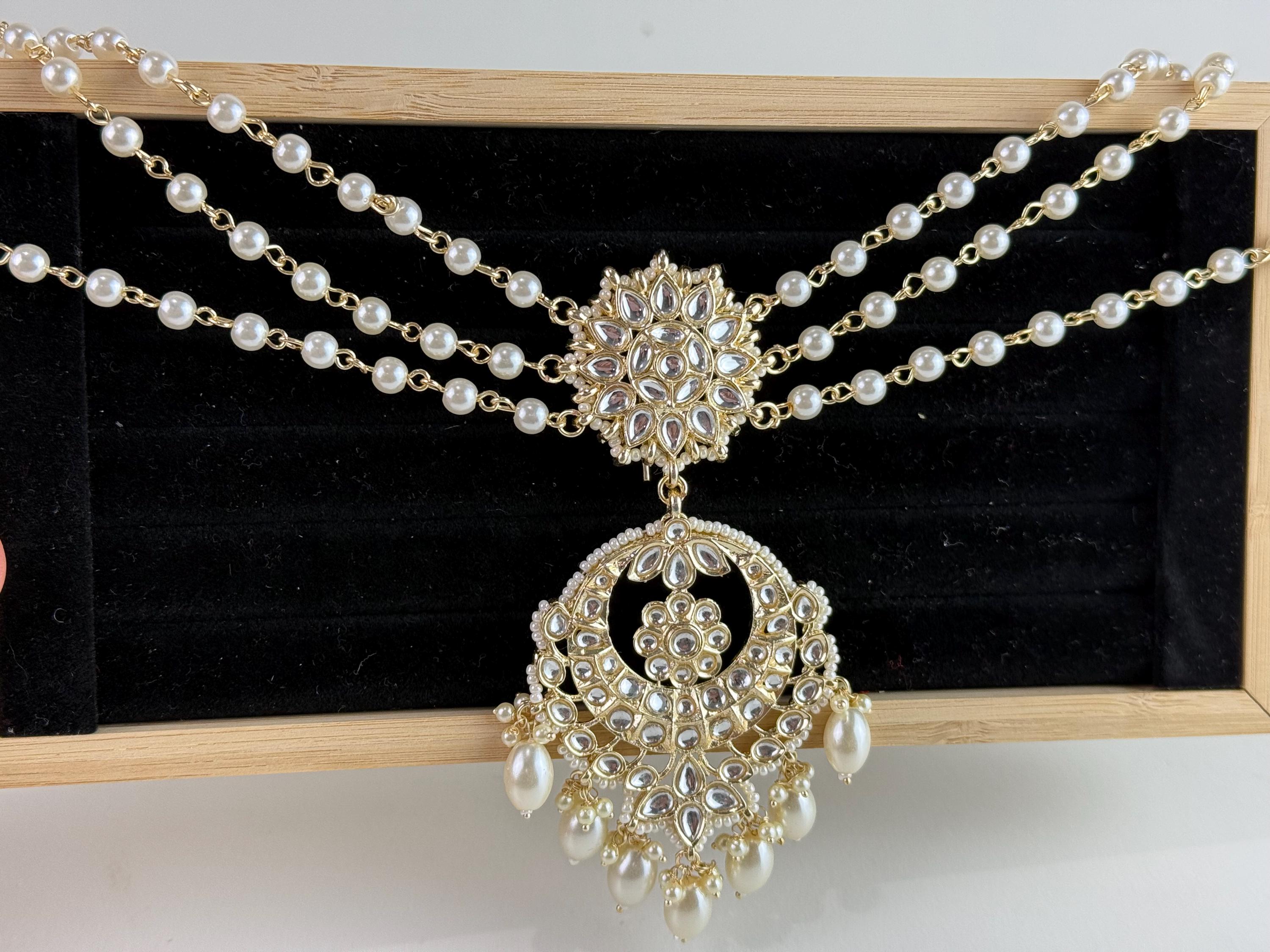Gold Plated kundan Bun Pin/Mathapatti /Hair Clip/ Kundan Hair clips/Juda clip Choti/Kundan hair accessories/bridal hair jewelry