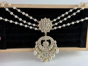 Gold Plated kundan Bun Pin/Mathapatti /Hair Clip/ Kundan Hair clips/Juda clip Choti/Kundan hair accessories/bridal hair jewelry