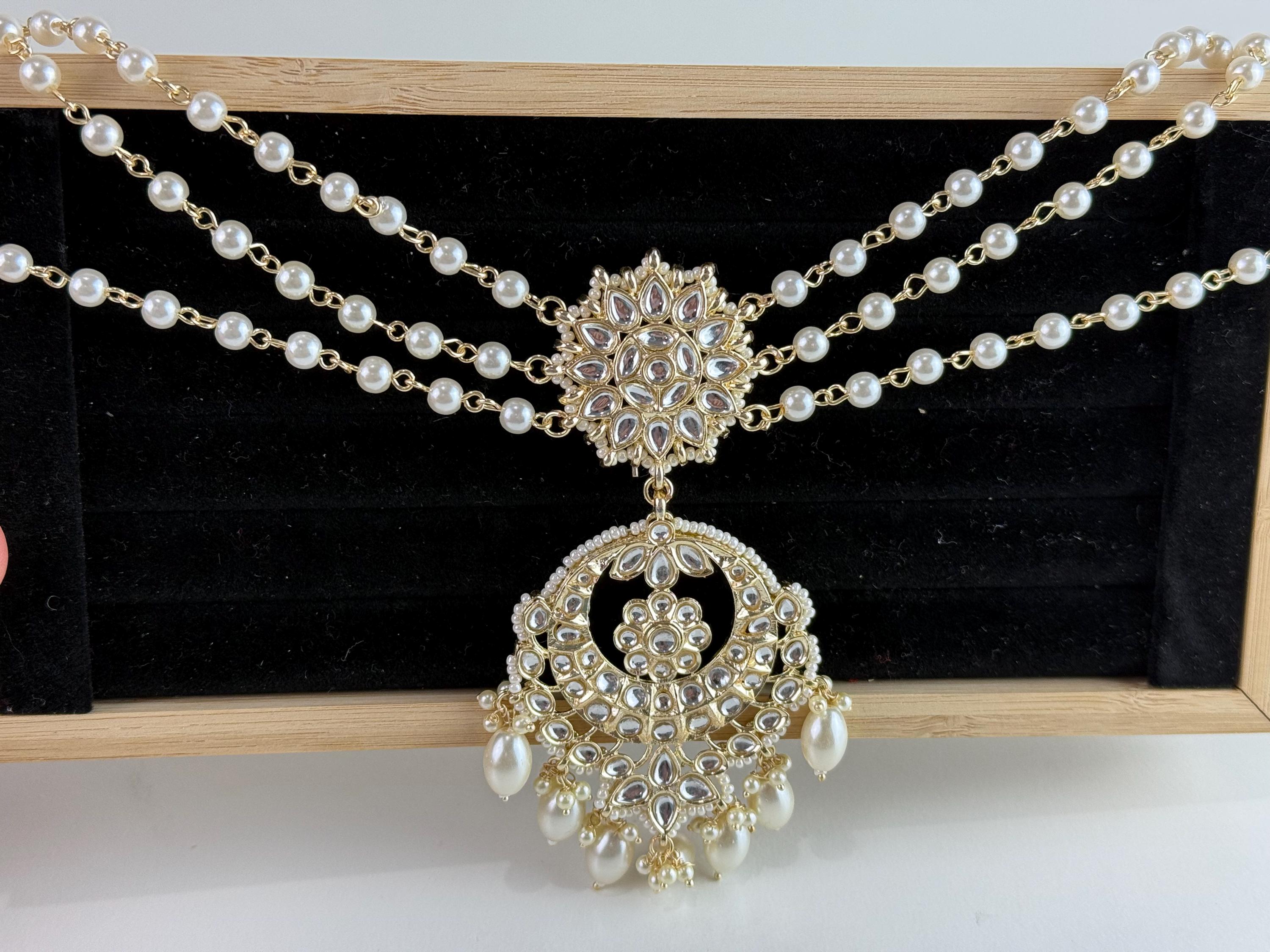 Gold Plated kundan Bun Pin/Mathapatti /Hair Clip/ Kundan Hair clips/Juda clip Choti/Kundan hair accessories/bridal hair jewelry