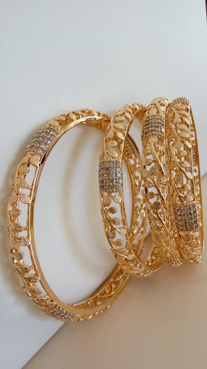 Gold diamond Bangles /Flower Design real gold look like bangle design/Indian Bangles/ Indian jewelry/wedding jewelry/Gold r Kundan bangles/