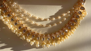 Gold kundan pearl Ear Chain/Sahare/Earring support chain/Kaan sahara//Pakistani Jewelry/Bahubali Earrings/Indian Jewelry