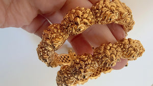 Antique Gold Bangles bangle/Indian Bangles/Antique gold Kada/Kundan bridal bangles set/Gold Kada/Indian bangles Bracelets