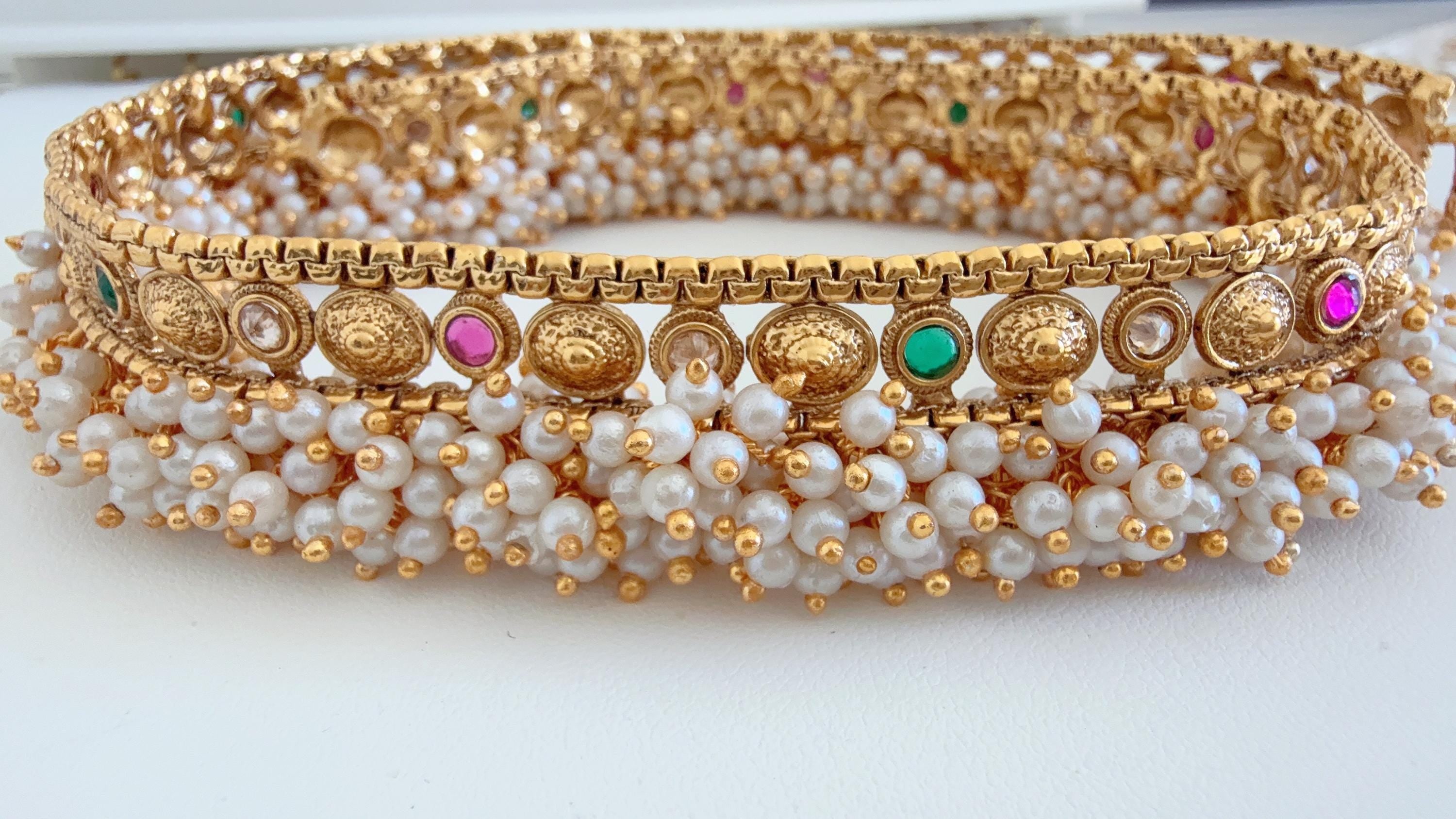 1 Gram gold Bridal Ruby green Belly chain /Waist belt/Indian Belly Chain/ Adjustable Gold Belly chain/ Gold Plated belly chain kamarband