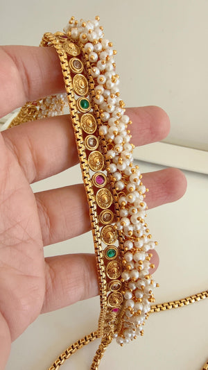 1 Gram gold Bridal Ruby green Belly chain /Waist belt/Indian Belly Chain/ Adjustable Gold Belly chain/ Gold Plated belly chain kamarband