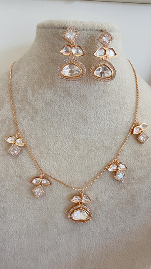 Polki Kundan Gold Jewelry Moissanite necklace set/ Kundan Necklace / Indian Bridal Jewelry/Indian Wedding jewelry
