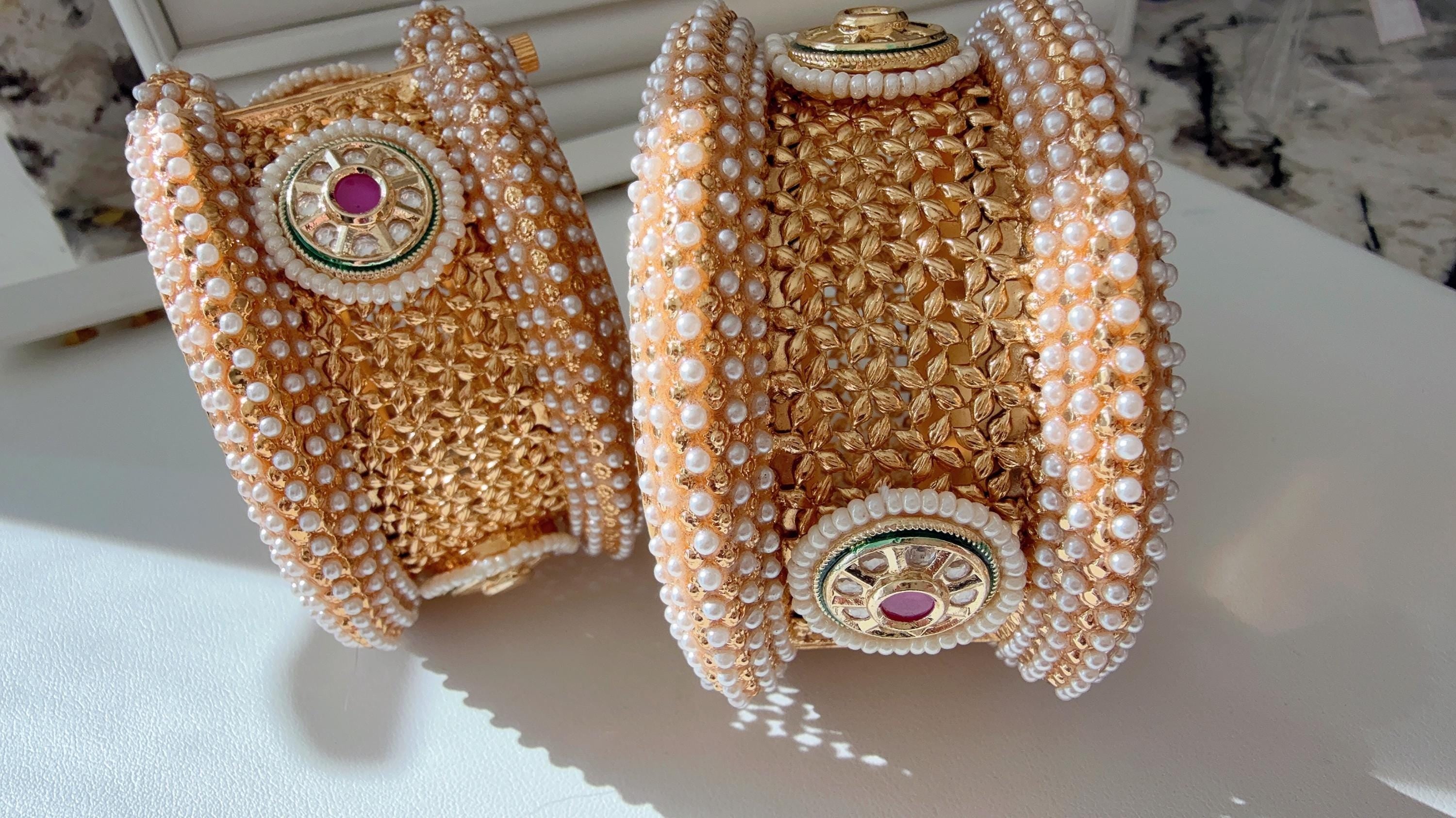 Openable Rajwadi single wide kada /Antique gold Kada/Kundan bridal Kada /Gold Kada/Indian bangles /Indian Wedding jewelry