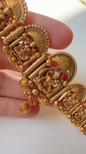 Temple Baju bandh/Indian wedding jewelry/Vanki/ Armlet/ Indian Jewelry/Antique Kundan Ruby green Polki Baju Band/Antique Bajuband
