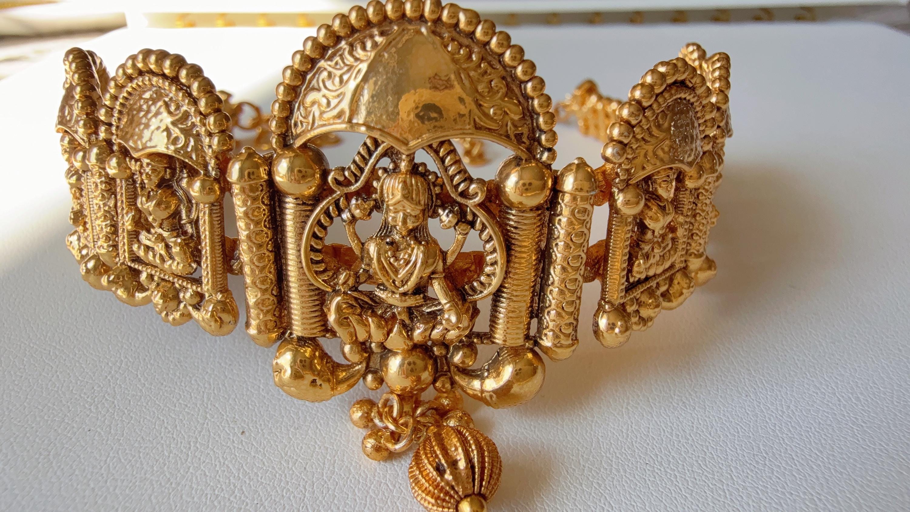 Temple Baju bandh/Indian wedding jewelry/Vanki/ Armlet/ Indian Jewelry/Antique Kundan Ruby green Polki Baju Band/Antique Bajuband