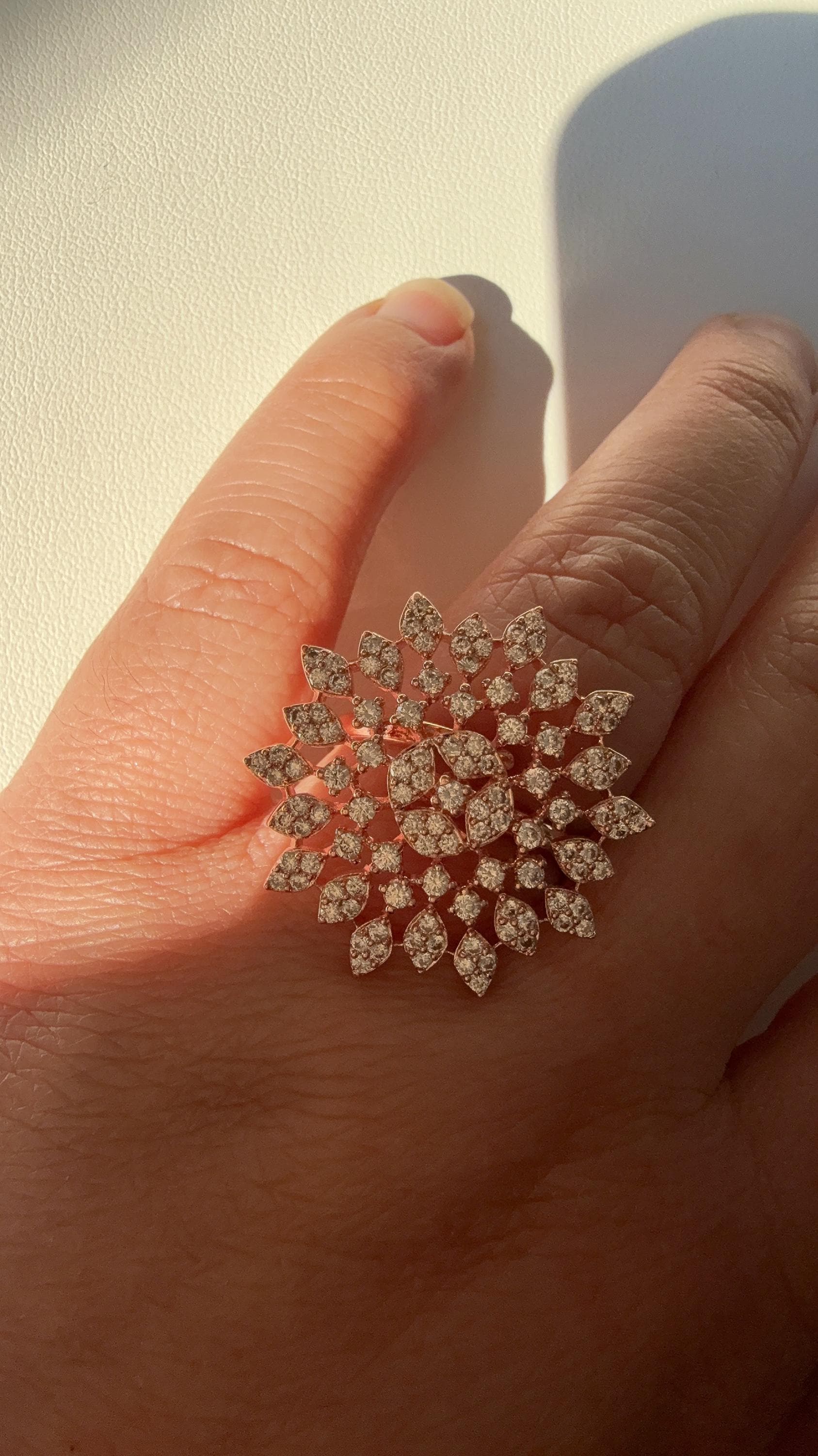 Rose gold diamond ring /Adjustable Ring/ Indian Ring/Rose gold Indian Jewelry/Indian Wedding jewelry/bridal accessories
