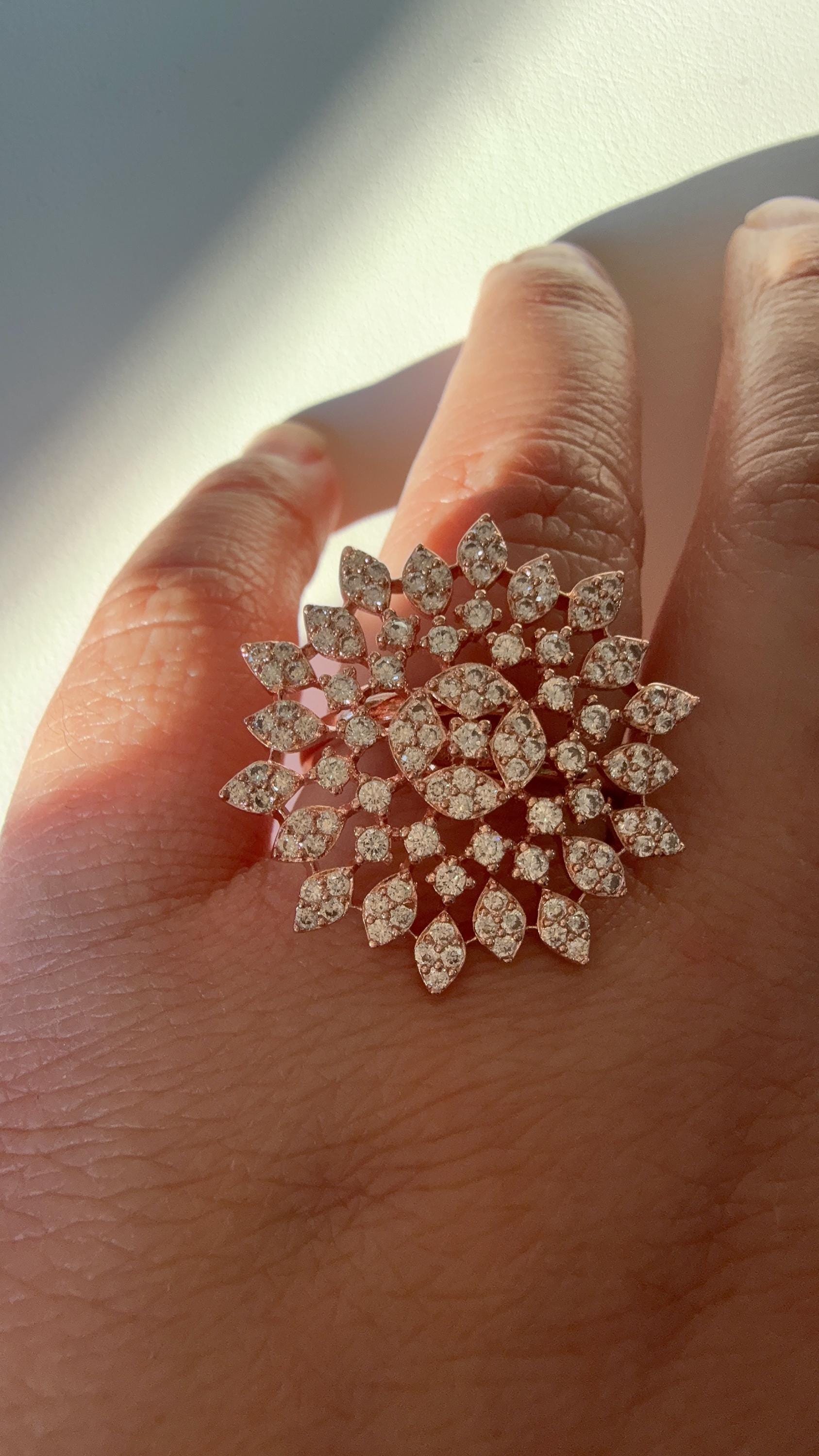 Rose gold diamond ring /Adjustable Ring/ Indian Ring/Rose gold Indian Jewelry/Indian Wedding jewelry/bridal accessories