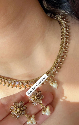 Antique Polki Kundan necklace/Wedding necklace/Bridal necklace/Indian necklace/Indian jewelry/Bridesmaid's jewelry