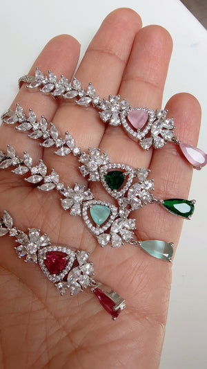 American Diamond Rhodium Maang tikka/ Indian Wedding Jewelry/ Pakistani Jewelry/ Matha patti/ Indian forehead jewelry/Indian Jewelry