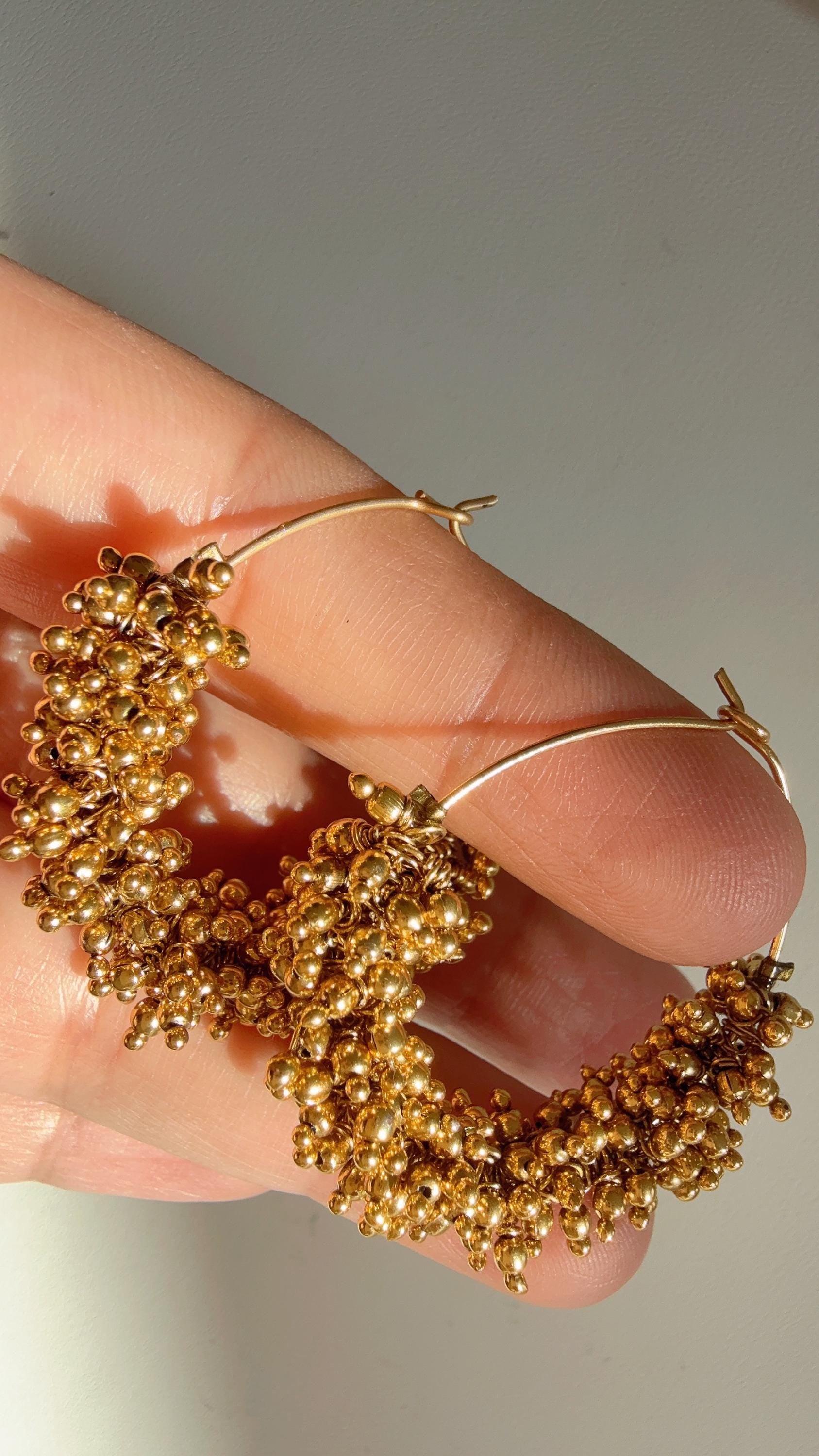 Antique bali/ Hoop Earrings / Hoop Earring/Indian Jewelry/Pearl Hoop earring/Indian Wedding Jewelry/Punjabi Bali hoops/Gold bali