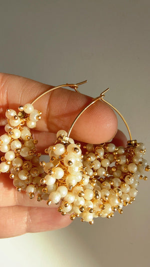 Antique bali/ Hoop Earrings / Hoop Earring/Indian Jewelry/Pearl Hoop earring/Indian Wedding Jewelry/Punjabi Bali hoops/Gold bali