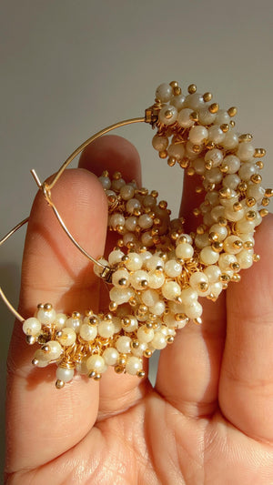 Antique bali/ Hoop Earrings / Hoop Earring/Indian Jewelry/Pearl Hoop earring/Indian Wedding Jewelry/Punjabi Bali hoops/Gold bali